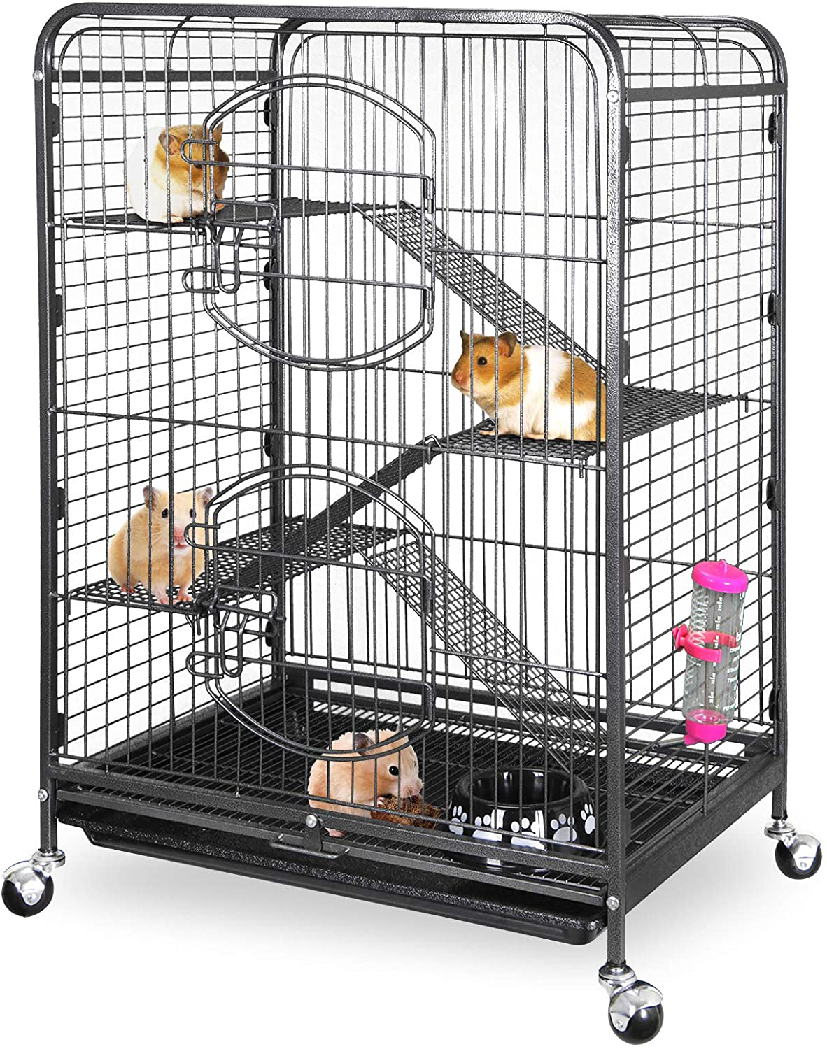 Bbbuy Ferret Cage Small Animals Hutch Pet Habitat Critter Nation Unit House (1 Bottom Tray,2 Front Doors,3 Ramps,4 Levels,25.6” X 17.3” X 36.2”) for Cat,Rabbit,Chinchilla,Rat,Sugar Gliders,Hamster Animals & Pet Supplies > Pet Supplies > Small Animal Supplies > Small Animal Habitats & Cages BBBuy   