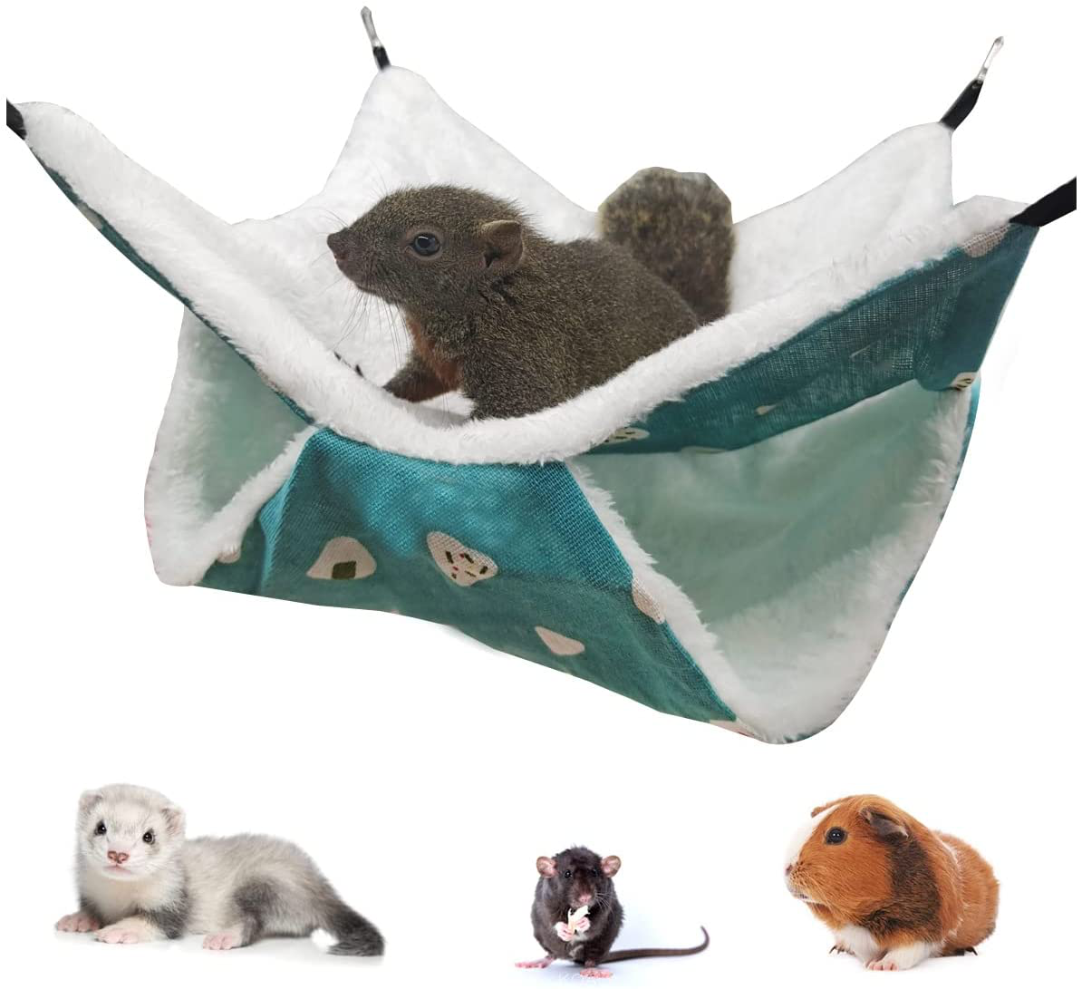 LEFTSTARER Pet Small Animal Hanging Hammock Ferret Bunkbed Hammock Cage Toy for Hamster Rat Sugar Glider Parrot Guinea Pig Hideout Play Sleep