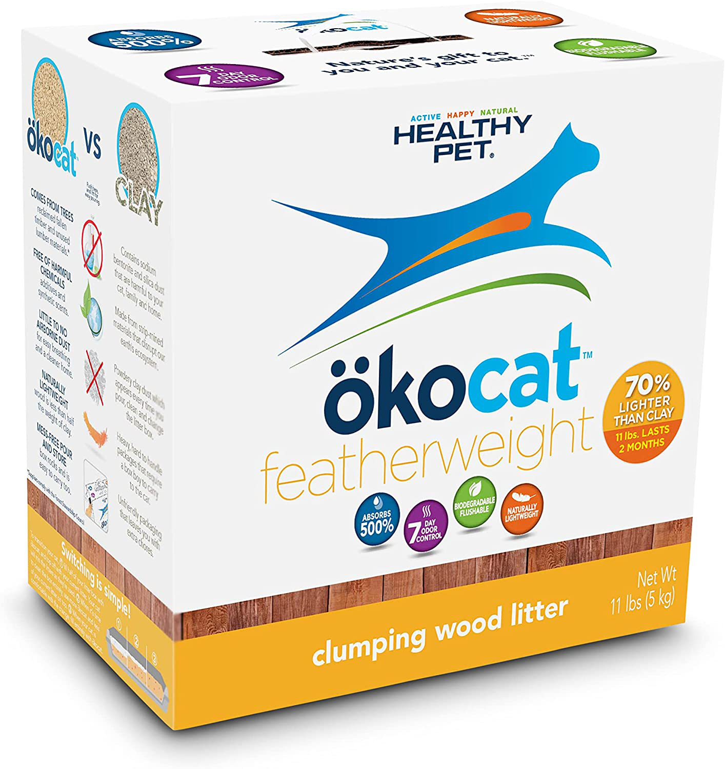 Okocat Unscented Featherwieght Clumping Wood Cat Litter Animals & Pet Supplies > Pet Supplies > Cat Supplies > Cat Litter okocat 11 LBS  