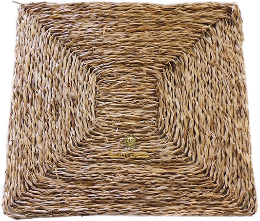 Sungrow Seagrass Bunny Mat, Protect Paws from Wire Cage, Treat Bunny’S Sore Hocks, Handmade Woven Play Bed, Edible Chew Toy, Place in Cage or on Floor, 1 Piece Animals & Pet Supplies > Pet Supplies > Small Animal Supplies > Small Animal Bedding SunGrow   