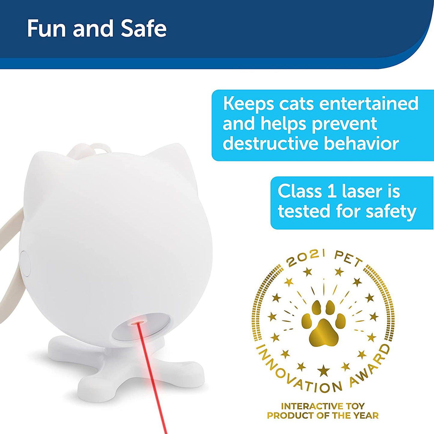 Petsafe Dancing Dot - Laser Pointer Cat Toy / Dog Toy - Automatic Cat Laser Toy: for Elevated Surfaces, Cat Anxiety Relief, Hands Free, Auto Shutoff, Battery Operated, Laser Safe - Interactive Cat Toy Animals & Pet Supplies > Pet Supplies > Dog Supplies > Dog Treadmills Radio Systems Corporation   