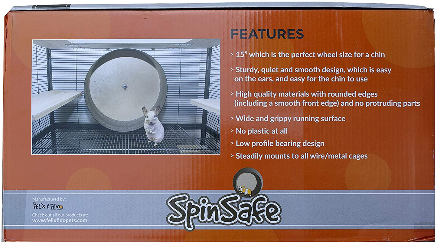 Felix & Fido Spin Safe 15" Chinchilla and Other Small Animal Wheel Heavy Duty- Super Quiet Ball Bearing System- No Plastic & No Exposed Wood Edges-Smooth Spinning- Secure Mounting Animals & Pet Supplies > Pet Supplies > Dog Supplies > Dog Treadmills Felix & Fido   