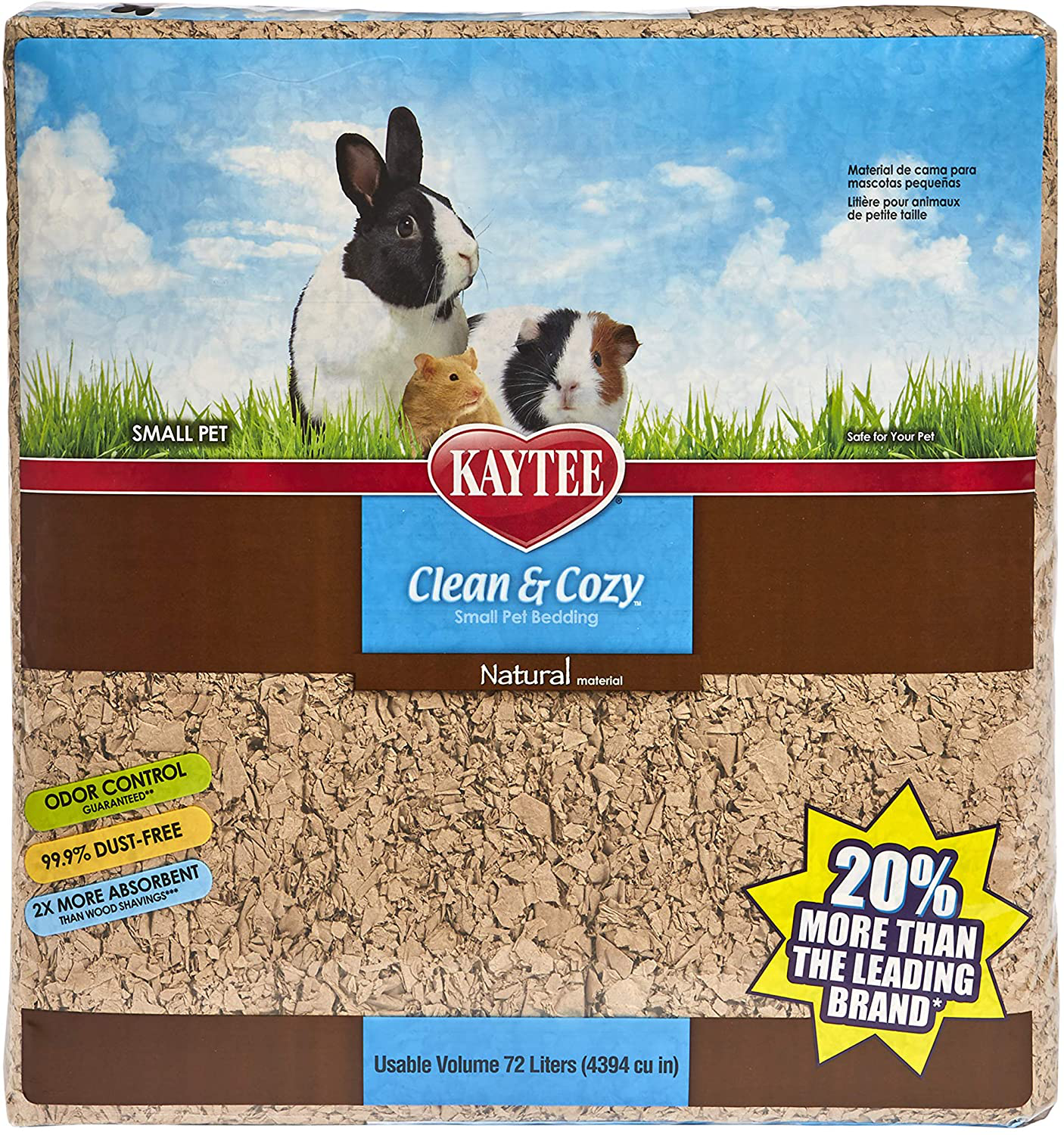 Kaytee Clean & Cozy Natural Small Animal Pet Bedding Animals & Pet Supplies > Pet Supplies > Small Animal Supplies > Small Animal Bedding Kaytee 72 Liters  