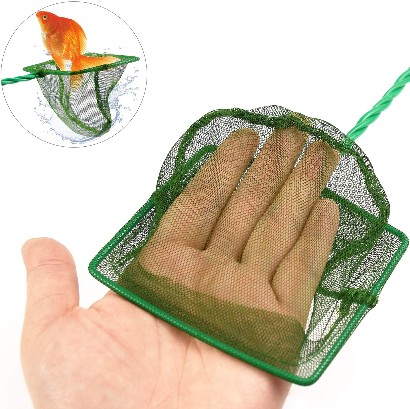 Awpeye 4 Pcs Aquarium Fish Net, 4 Inch Quick Catch Mesh Nylon Fishing Nets with Plastic Handle - Green Animals & Pet Supplies > Pet Supplies > Fish Supplies > Aquarium Cleaning Supplies Awpeye   