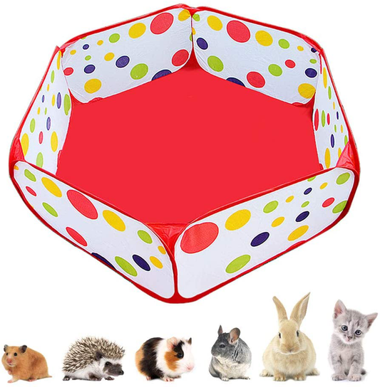 Amakunft Portable Small Animals Playpen, Outdoor/Indoor Pop Open Pet Exercise Fence, Guinea Pig Accessories Metal Wire Yard Fence C&C Cage Tent for Rabbits, Hamster, Chinchillas and Hedgehogs Animals & Pet Supplies > Pet Supplies > Small Animal Supplies > Small Animal Habitat Accessories Amakunft Red S 3.1ft x 11.8in 