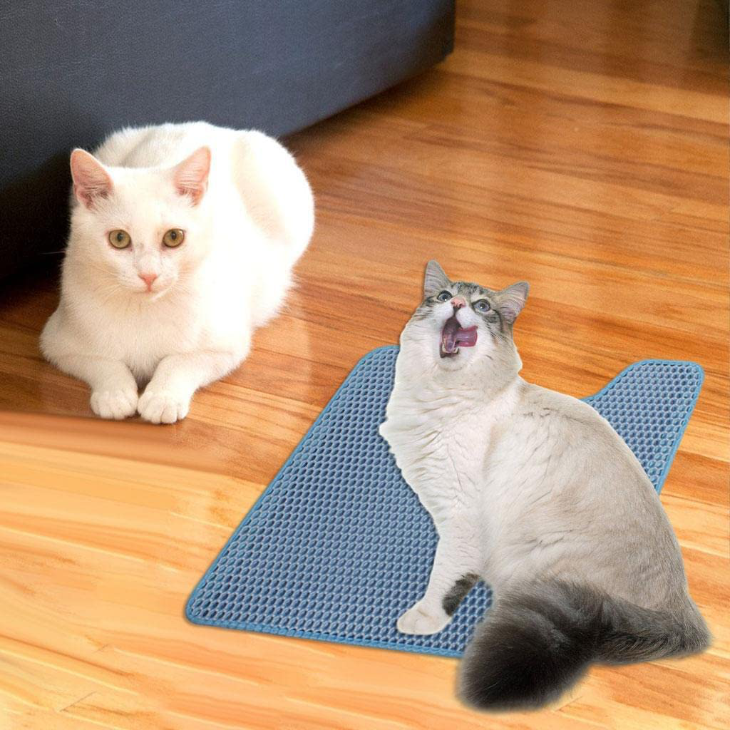 Homyl Non-Slip Cat Litter Mat Pads Washable Rug for Pet Supply Cats Litter Box Kitty - Blue Animals & Pet Supplies > Pet Supplies > Cat Supplies > Cat Litter Box Mats Homyl   