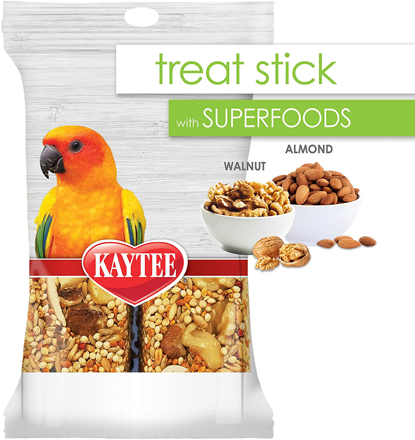 Kaytee Avian Superfood Treat Stick, Almond & Walnut, 5.5 Ounces