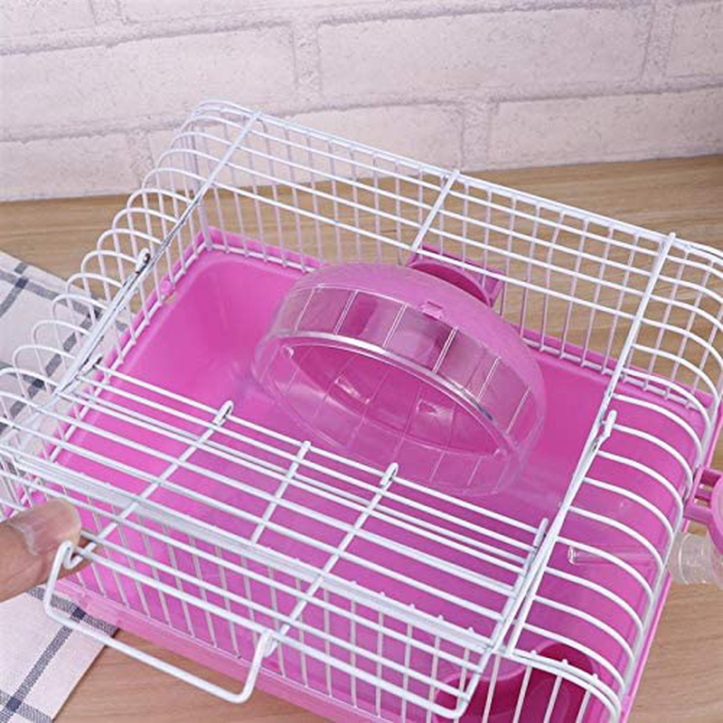 Simple Cavie Guinea Pig Cage & Rabbit Cage | Pet Cage Includes Free Water Bottle & Food Bowl&Hamster Running Wheel (Pink) Animals & Pet Supplies > Pet Supplies > Small Animal Supplies > Small Animal Habitats & Cages Zhang Ku   