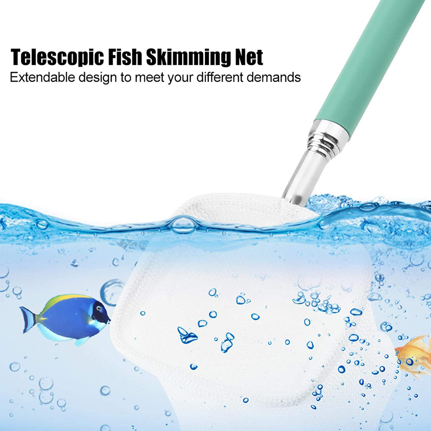 Fishing Landing Net Telescopic Aquarium Fish Shrimp Net Extendable Fish Tank Fishing Net with Stainless Steel Handle Animals & Pet Supplies > Pet Supplies > Fish Supplies > Aquarium Fish Nets Hffheer   