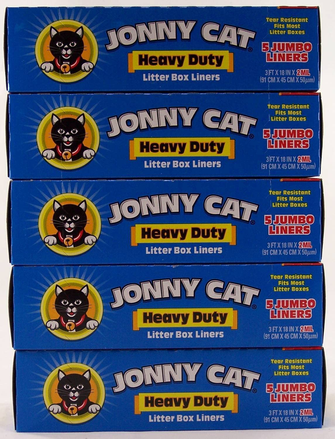 Jonny Cat Litter Box Liners, Heavy Duty, Jumbo 5 per Box (5 Pack/Boxes)