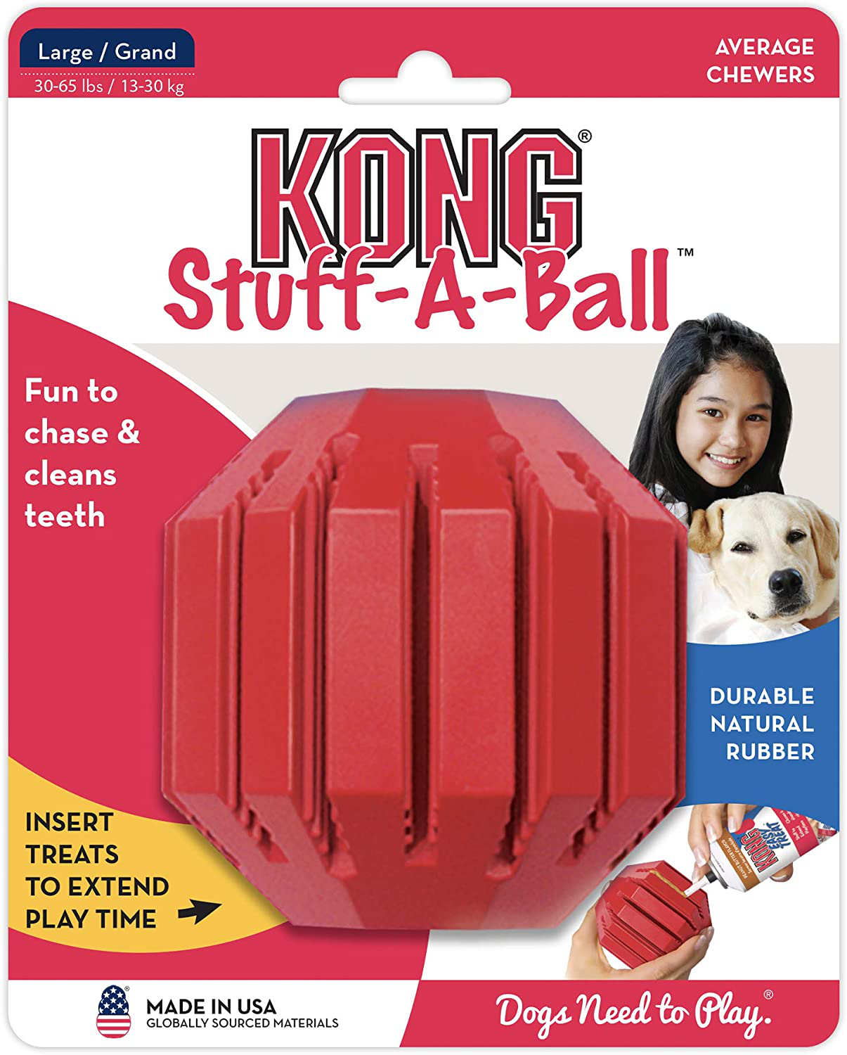 KONG - Stuff-A-Ball - Durable Rubber, Treat Dispensing and Teeth Cleaning Dog Toy Animals & Pet Supplies > Pet Supplies > Dog Supplies > Dog Toys KONG   