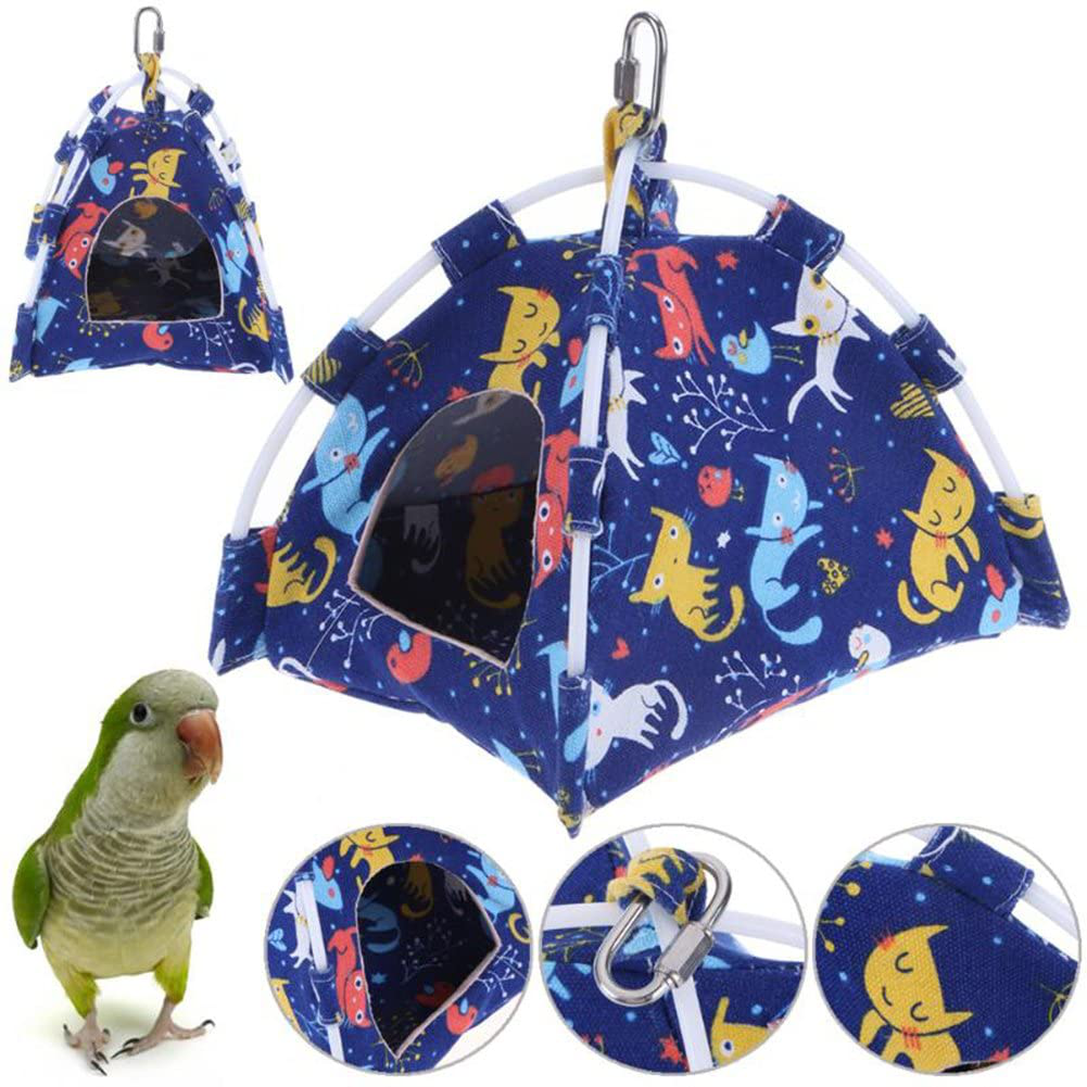 AIRUIFENG Winter Warm Bird Nest Tent Hanging Hammock Toy for Parakeet Cockatiel Cockatoo Conure Lovebird Budgie African Grey Amazon Macaw Eclectus Medium Large Parrot Cage Perch Stand Animals & Pet Supplies > Pet Supplies > Bird Supplies > Bird Cages & Stands AIRUIFENG   