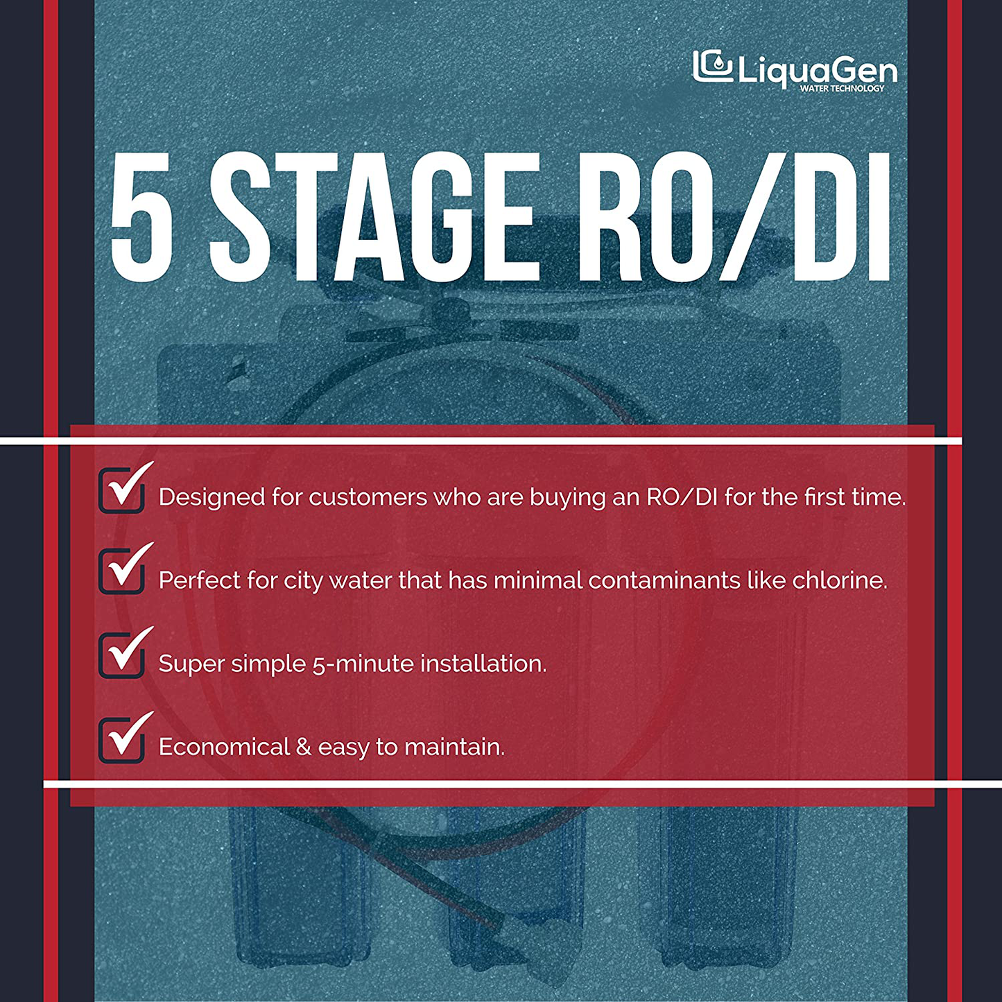 Liquagen- 5 Stage Reverse Osmosis & Deionization (RODI) | Aquarium Reef Water Filter System - 75 GPD | Water Purifier for Fish Tank with Filter'S Included Animals & Pet Supplies > Pet Supplies > Fish Supplies > Aquarium Filters LiquaGen   