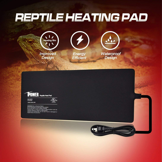 Ipower Reptile Heat Pad 4W/8W/16W/24W under Tank Terrarium Warmer Heating Mat and Digital Thermostat Controller for Turtles Lizards Frogs and Other Small Animals, Multi Sizes Animals & Pet Supplies > Pet Supplies > Reptile & Amphibian Supplies > Reptile & Amphibian Habitat Heating & Lighting iPower 8" x 18"  