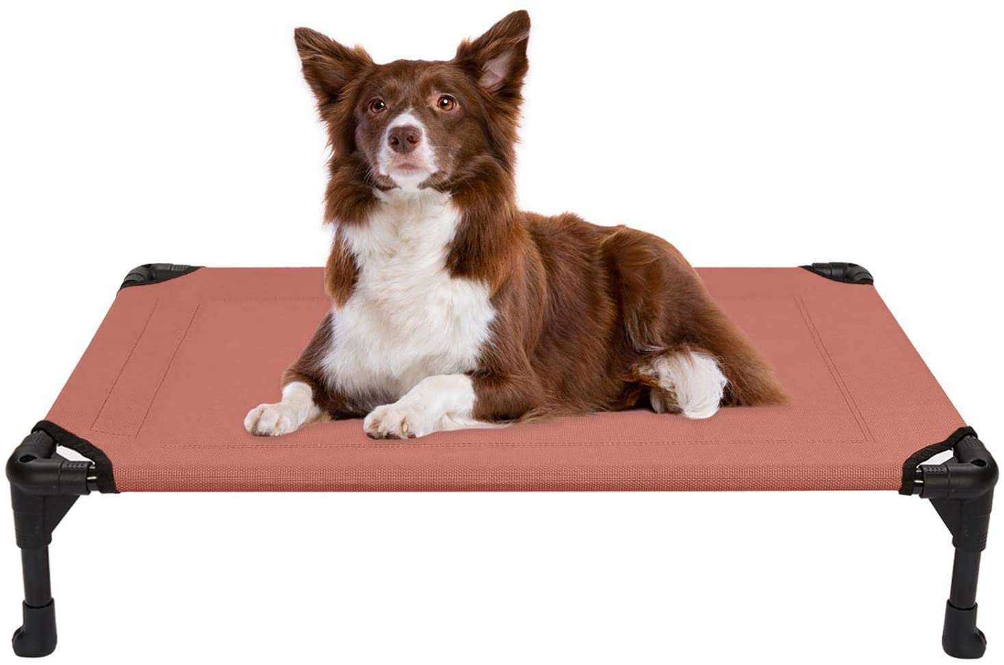 Veehoo Cooling Elevated Dog Bed, Portable Raised Pet Cot with Washable & Breathable Mesh, No-Slip Rubber Feet for Indoor & Outdoor Use, X Large, Silver Gray Animals & Pet Supplies > Pet Supplies > Dog Supplies > Dog Beds Veehoo Orange Red-Mesh Medium 