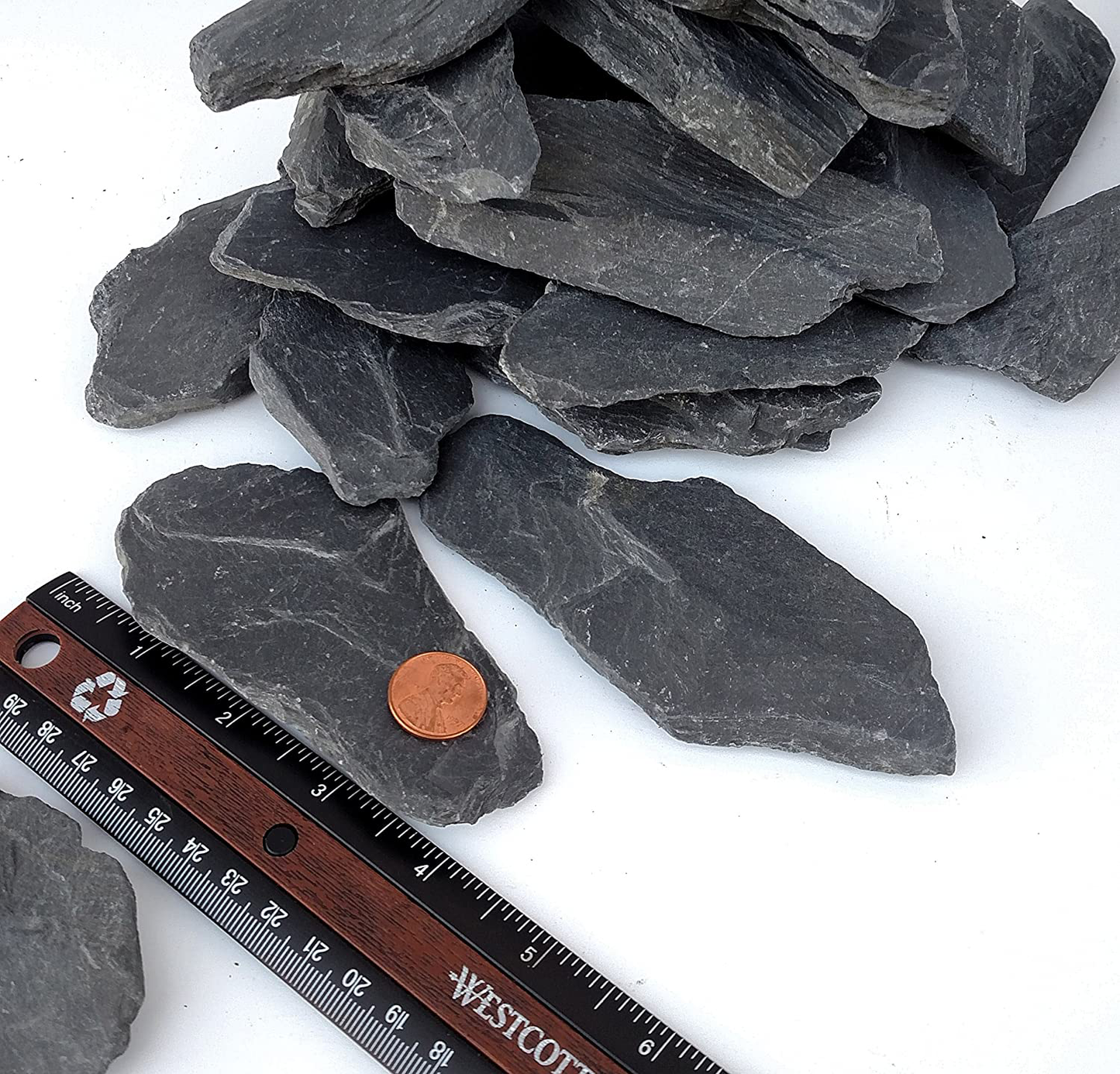 Natural Slate Stone 3 to 5 Inch Rocks for Miniature and Fairy Garden, Aquascaping Aquariums, Reptile Enclosures & Model Railroad Animals & Pet Supplies > Pet Supplies > Fish Supplies > Aquarium Decor Small World Slate & Stone   