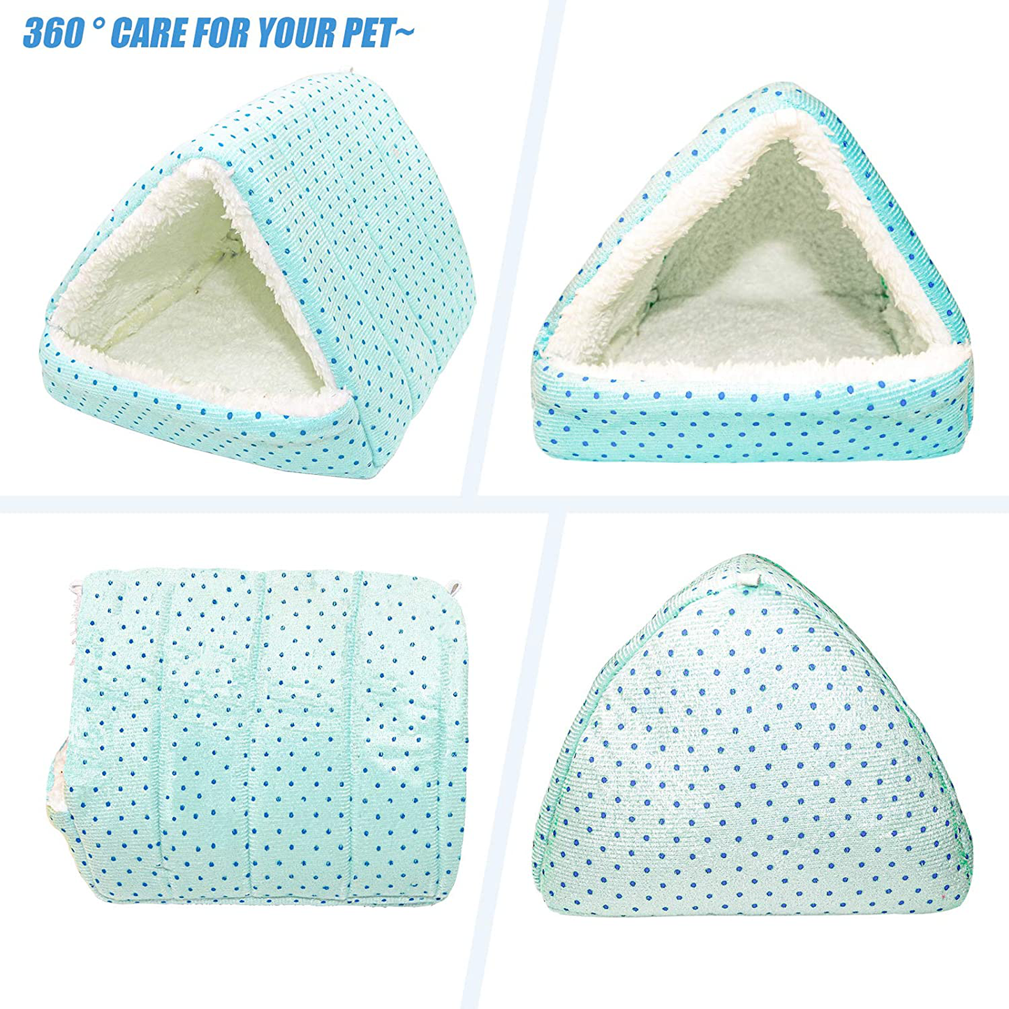 Roundler Hamster Polka Dot Soft Cave, Small Pet Thermal Pad Sleeping Bag House,Guinea Pig Cute Hanging House,Removable Cage Nest Room Accessories,Washable Blanket,Disposable Diapers Style-1 Animals & Pet Supplies > Pet Supplies > Small Animal Supplies > Small Animal Bedding Roundler   