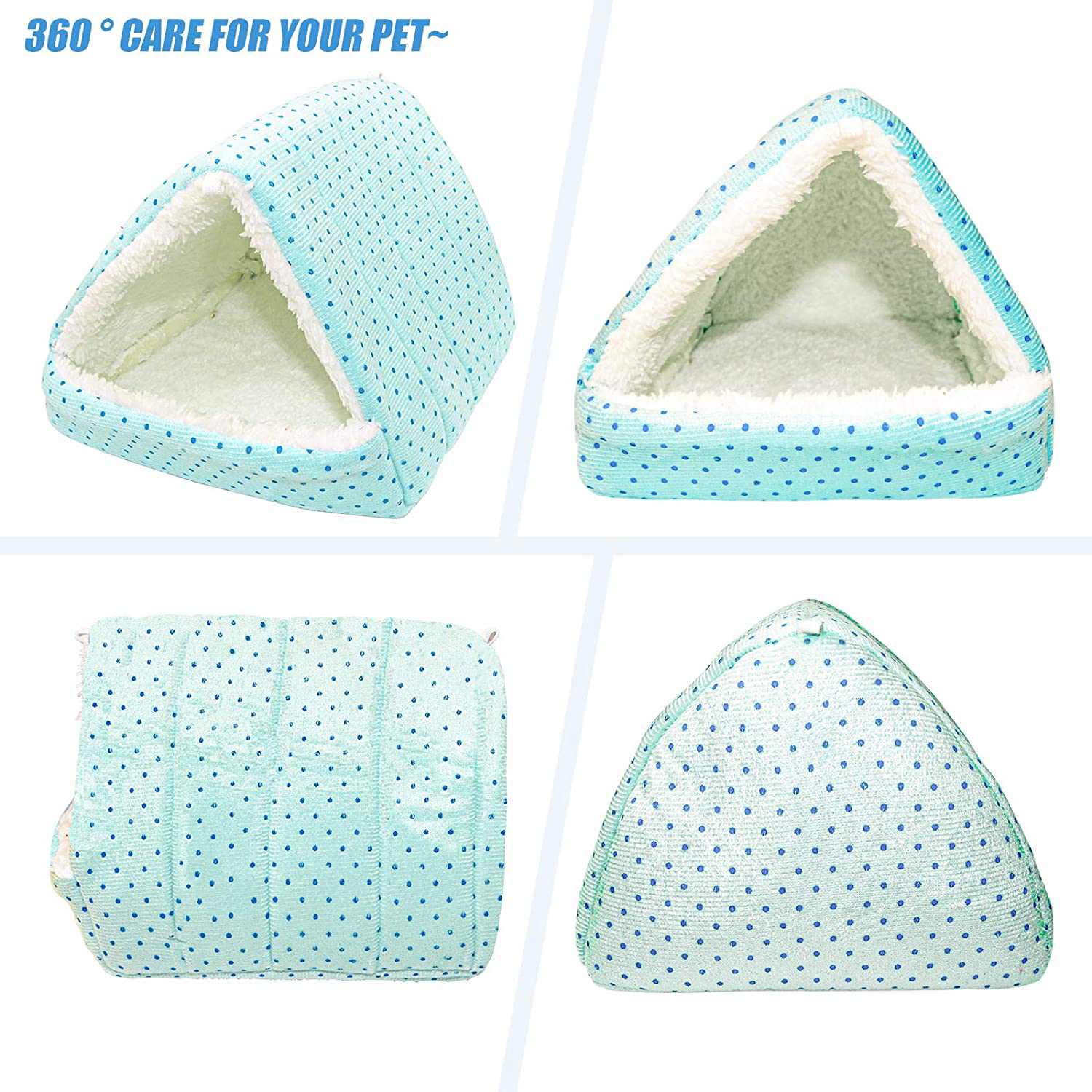 Roundler Hamster Polka Dot Soft Cave, Small Pet Thermal Pad Sleeping Bag House,Guinea Pig Cute Hanging House,Removable Cage Nest Room Accessories,Washable Blanket,Disposable Diapers Style-1 Animals & Pet Supplies > Pet Supplies > Small Animal Supplies > Small Animal Bedding Roundler   