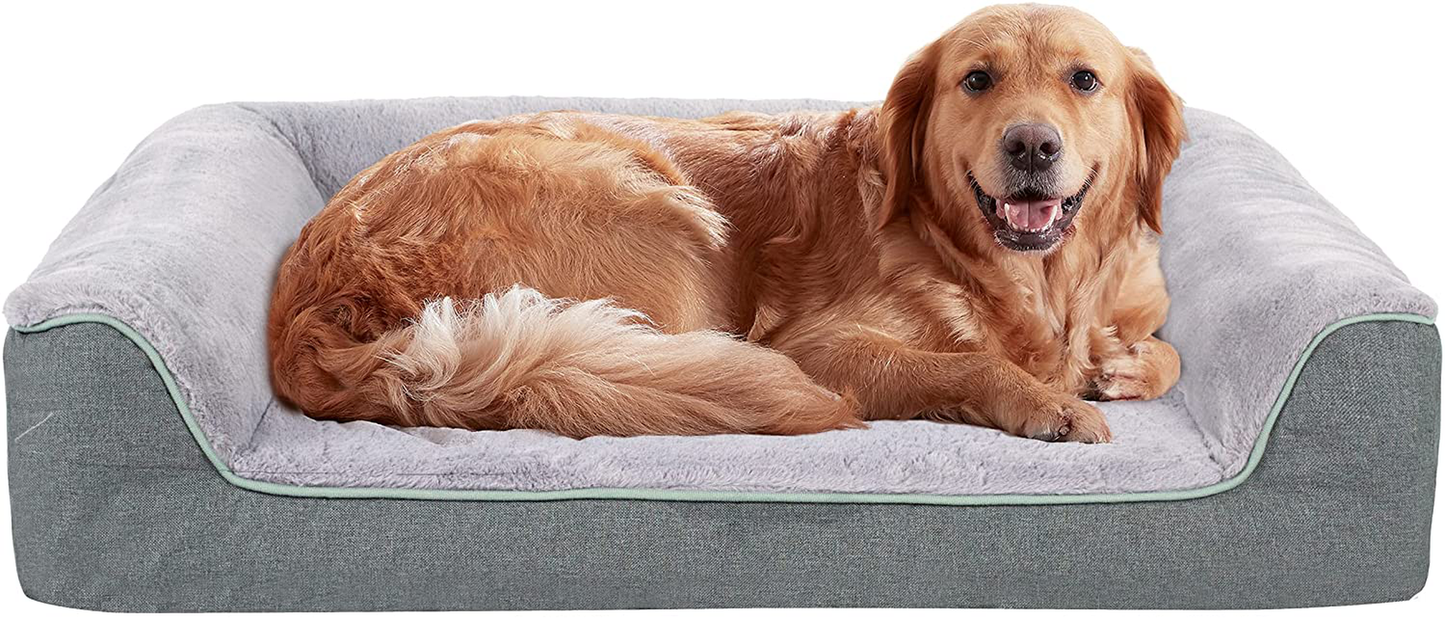 WATANIYA PET Orthopedic Dog Bed - Waterproof Dog Foam Sofa with Removable Washable Cover, Thick Bolster Rim - Couch Dog Bed for Small Medium Large Dogs Animals & Pet Supplies > Pet Supplies > Dog Supplies > Dog Beds Shenzhen lechen times Culture Communication Co., L Large(36''x 27''x 7'')  