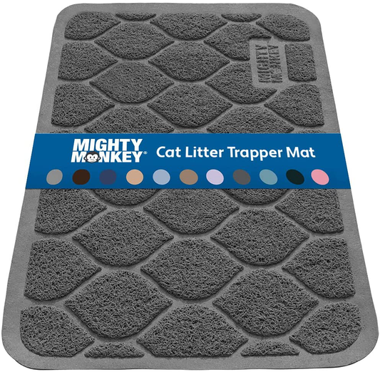 Mighty Monkey Durable Easy Clean Cat Mat, Litter Catching Mats, Great Scatter Control, Keep Floors Clean, Soft on Sensitive Kitty Paws, Cats Necessities, Slip Resistant, 24X17, Graphite Animals & Pet Supplies > Pet Supplies > Cat Supplies > Cat Litter Box Mats Hills Point Industries, LLC Graphite 35x23 Inch (Pack of 1) 