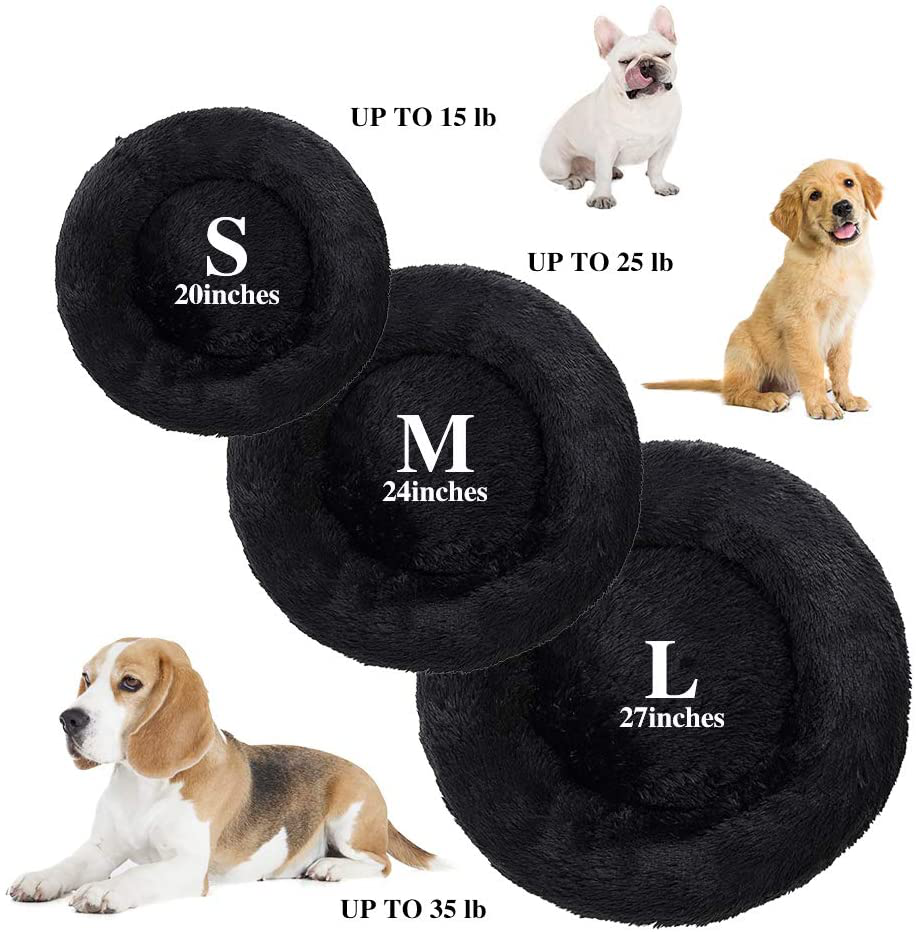 Sunstyle Home Soft Plush round Pet Bed for Cats or Small Dogs Cat Bed Self Warming Autumn Winter Indoor Sleeping Cozy Pet Bed for Small Dogs and Cats Donut anti Slip Bottom