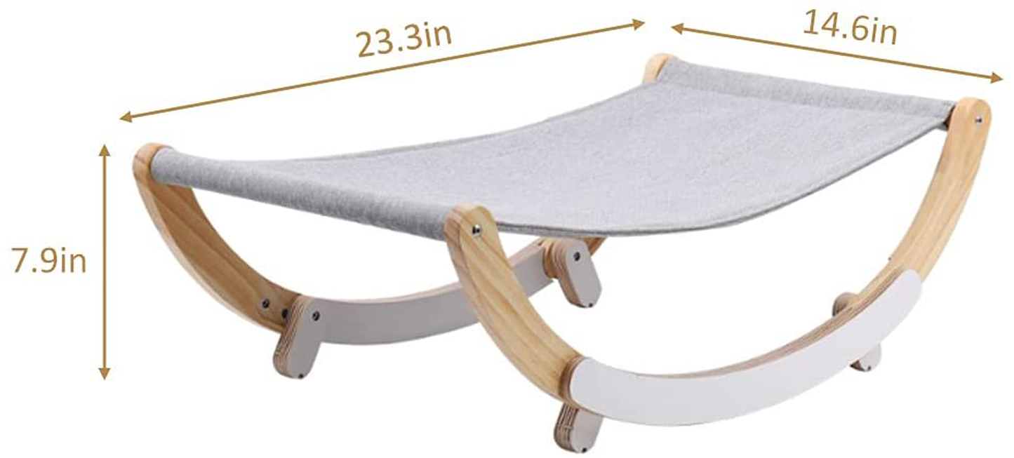 Cat Hammock, Pet Bed, Solid Wood Fancy Kitty Swing, 2 in 1 Chair and Hammocks, Cats Resting Bed with Durable Wooden Frame Animals & Pet Supplies > Pet Supplies > Cat Supplies > Cat Furniture ZAMATE   