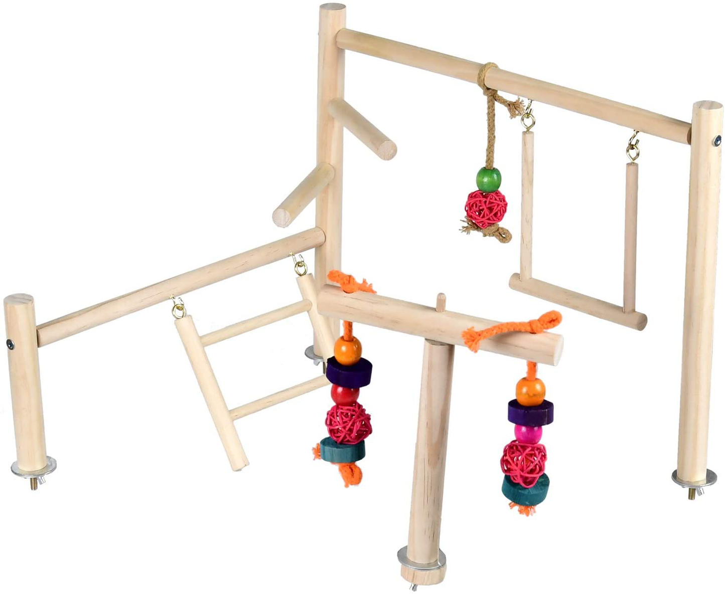 Mrli Pet Play Stand for Birds-Parrot Playstand Bird Play Stand Cockatiel Playground Wood Perch Gym Playpen Ladder with Feeder Cups Toys Exercise Play Animals & Pet Supplies > Pet Supplies > Bird Supplies > Bird Gyms & Playstands Mrli Pet   