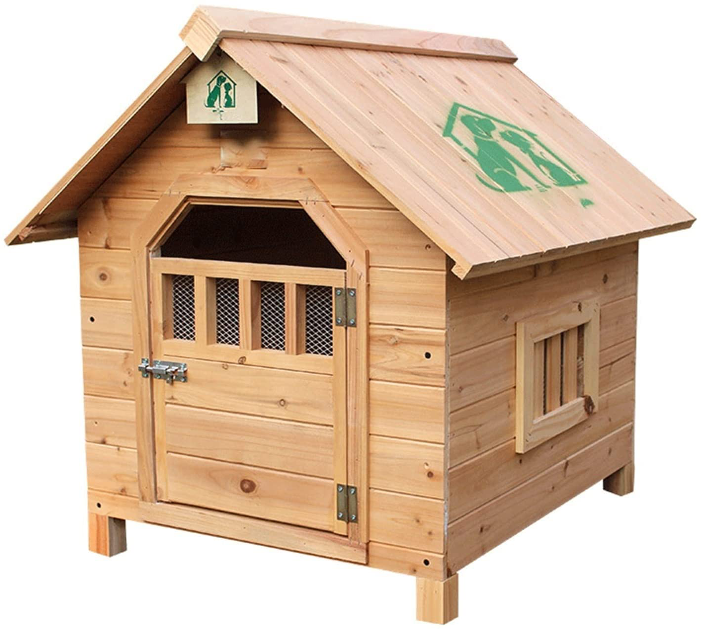 QXWJ Dog House,Wooden Outdoor with Door Window Pet Log Cabin Kennel,Weather Resistant Waterproof Home Pet Furniture,For Small Medium Large Animals Animals & Pet Supplies > Pet Supplies > Dog Supplies > Dog Houses QXWJ Large  