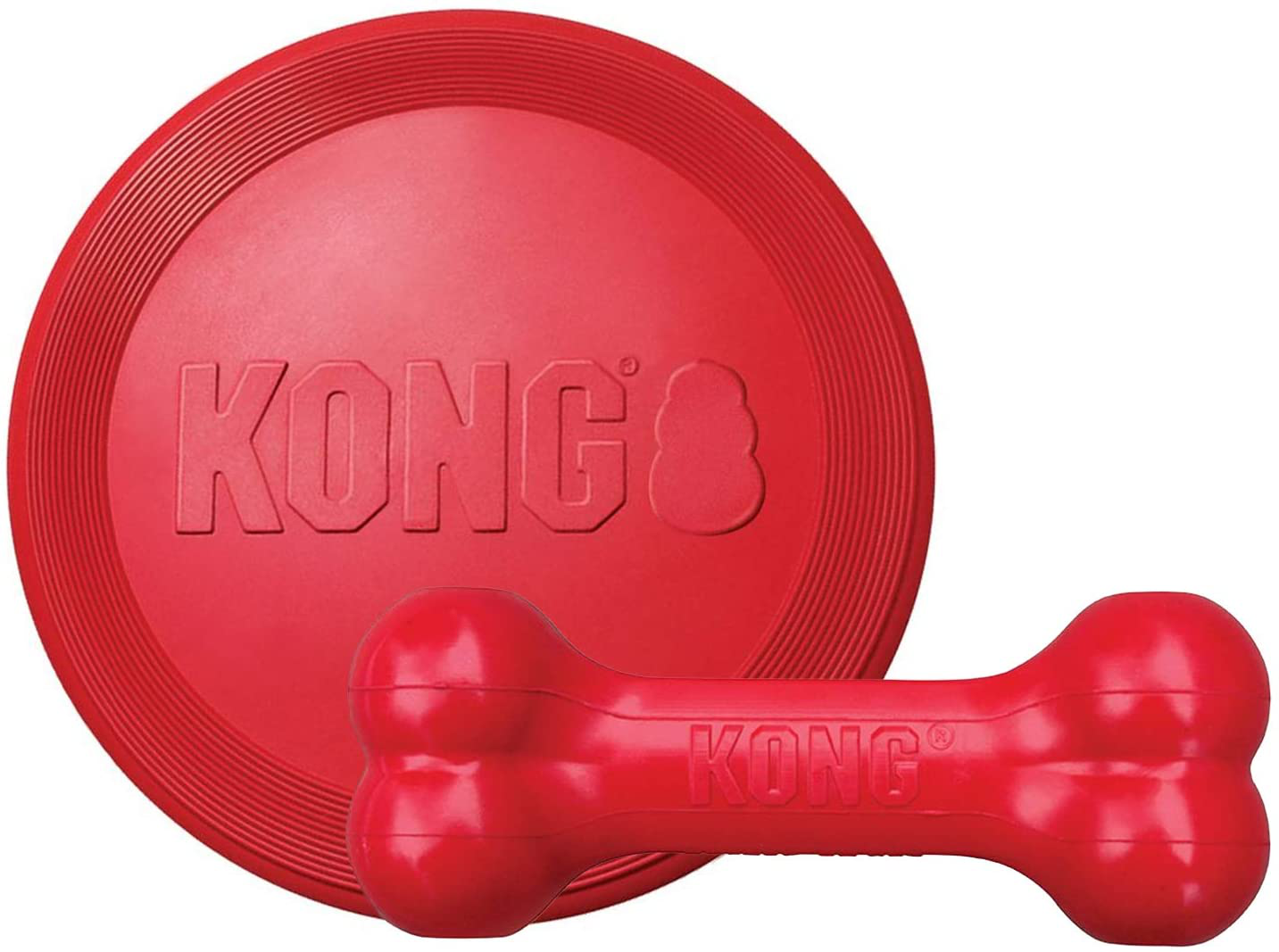 KONG - Goodie Bone and Flyer - Durable Rubber Chew Bone and Flying Disc - for Medium/Large Dogs Animals & Pet Supplies > Pet Supplies > Dog Supplies > Dog Toys KONG Medium/Large  