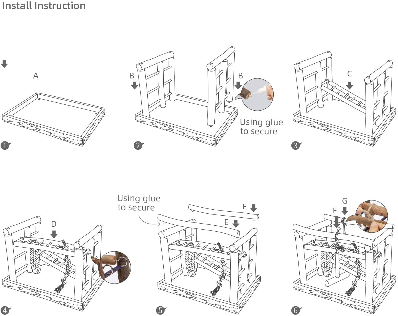 Niteangel Natural Living Playground for Birds, Bird Activity Center Animals & Pet Supplies > Pet Supplies > Bird Supplies > Bird Cages & Stands Niteangel   