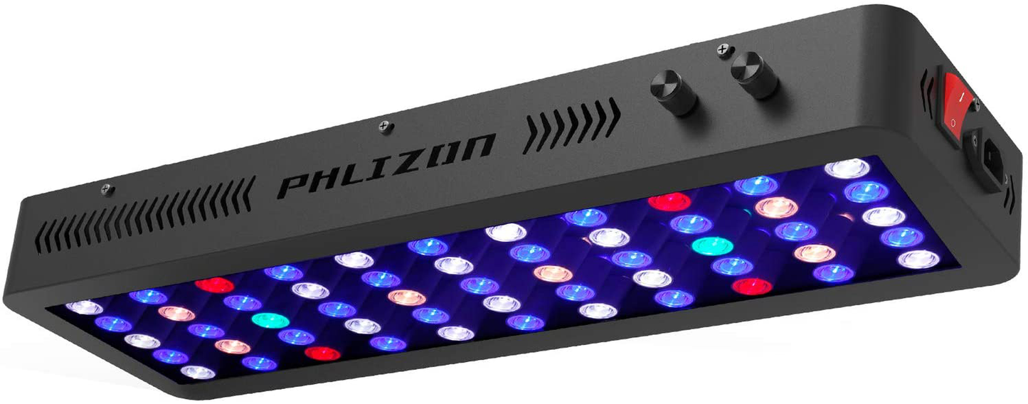 Phlizon 165W Dimmable Full Spectrum Auqarium LED Light Fish Tank LED Reef Decoration Light for Saltwater Freshwater Fish Coral Reef