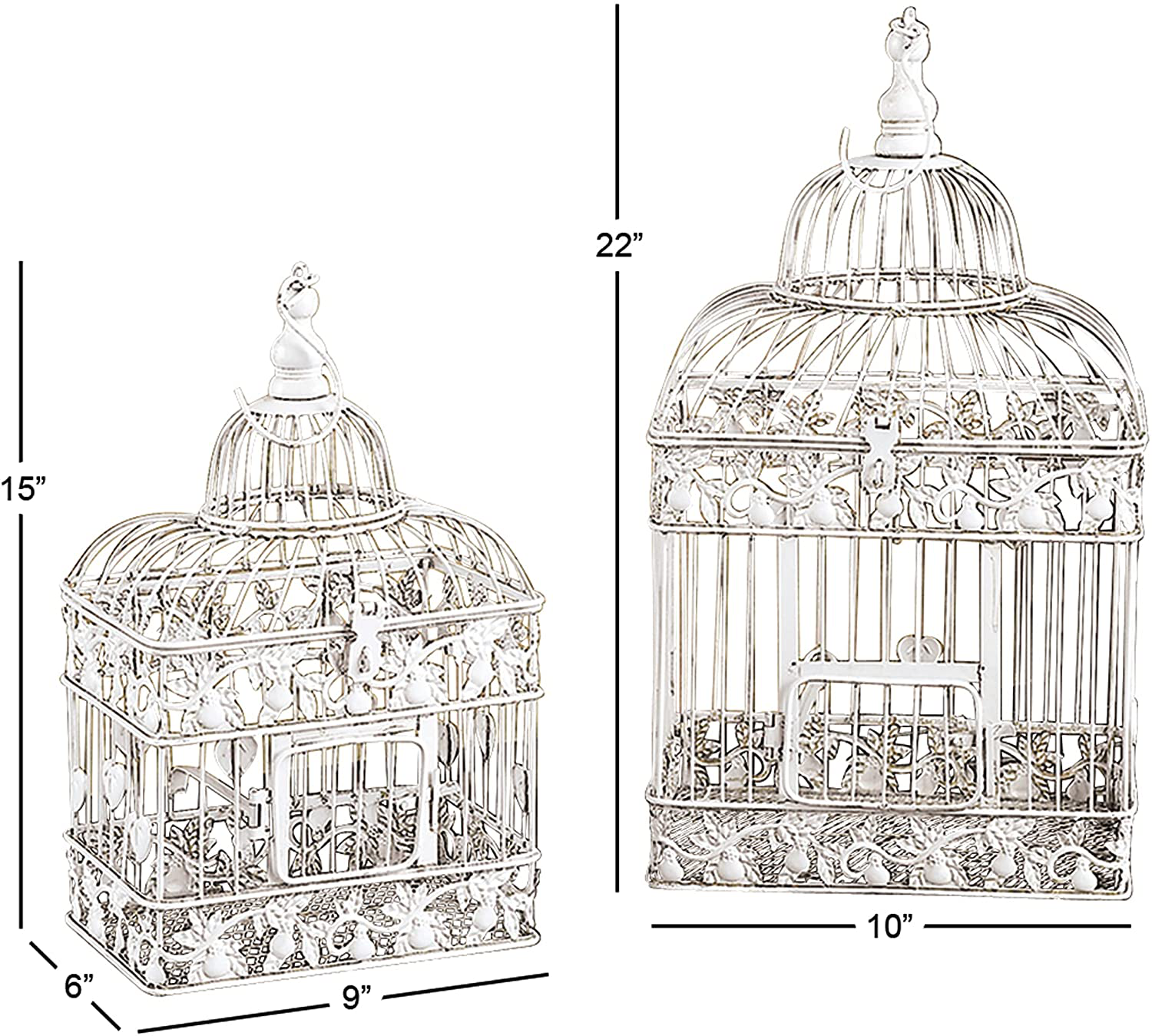 Deco 79 82676 2-Piece Metal Square Bird Cage Set Animals & Pet Supplies > Pet Supplies > Bird Supplies > Bird Cages & Stands Deco 79   