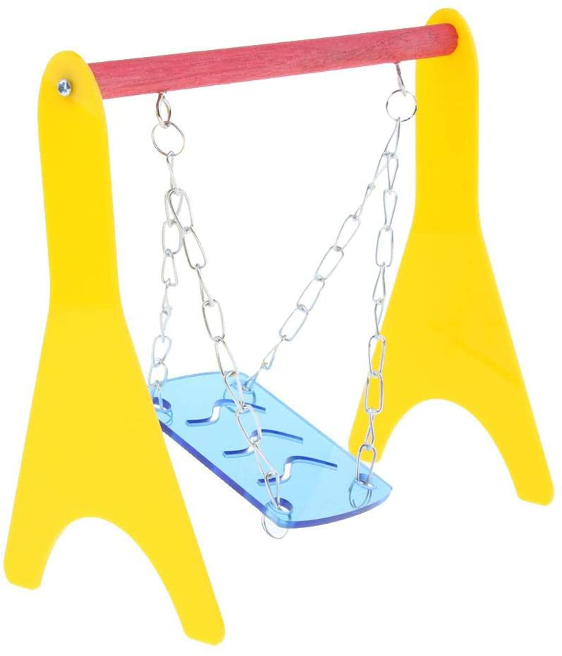 Dolity Parrot Swing Play Stand Gym Pet Bird Perch Stand Toy Crawling Training Frame Size 18.5X10X18Cm
