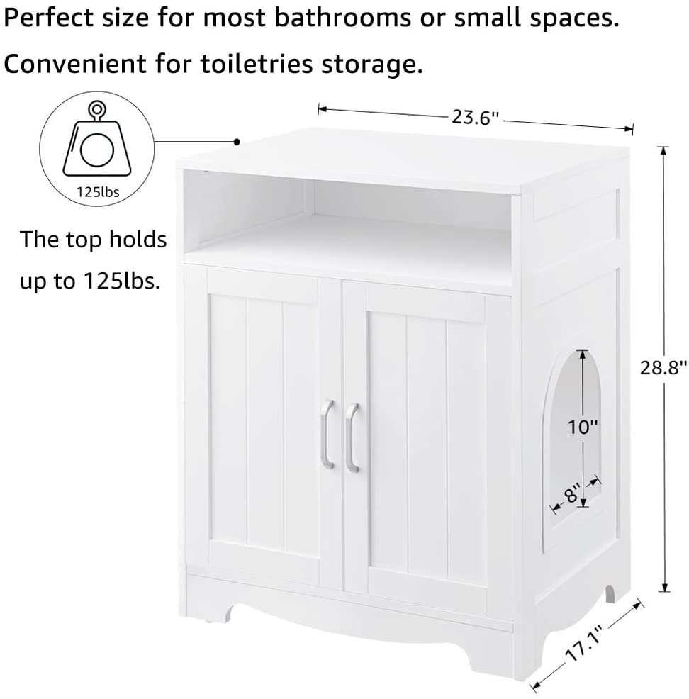 Beenbarks Cat Litter Box Enclosure, Privacy Cat Washroom with 2 Entrances, Designed for Quick Assembly Cat House Storage Nightstand, Wooden Pet Crate Furniture (Mat Only) Animals & Pet Supplies > Pet Supplies > Cat Supplies > Cat Furniture beeNbarks   