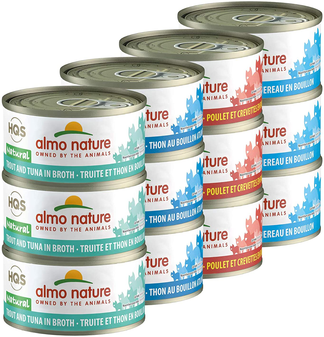 Almo Nature HQS Natural Variety Pack Grain Free, Additive Free Recipes - Atlantic Style Tuna(6); Mackerel (6); Chicken & Shrimps(6); Trout & Tuna (6) Adult Cat Canned Wet Food, Shredded Animals & Pet Supplies > Pet Supplies > Reptile & Amphibian Supplies > Reptile & Amphibian Food almo nature   