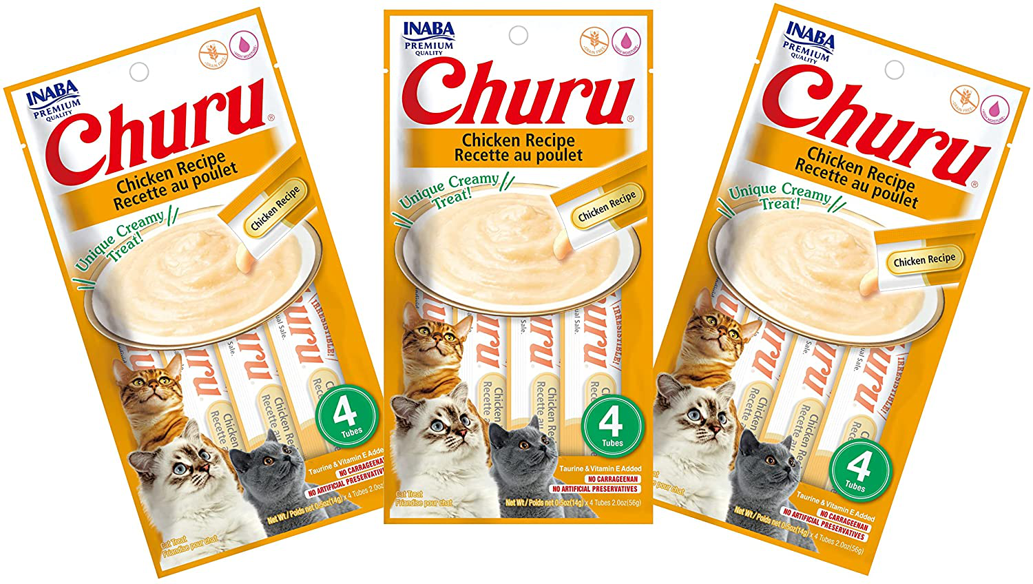 INABA Churu Chicken Recipe Lickable Purée Natural Cat Treats 12 Tubes Animals & Pet Supplies > Pet Supplies > Cat Supplies > Cat Treats INABA   