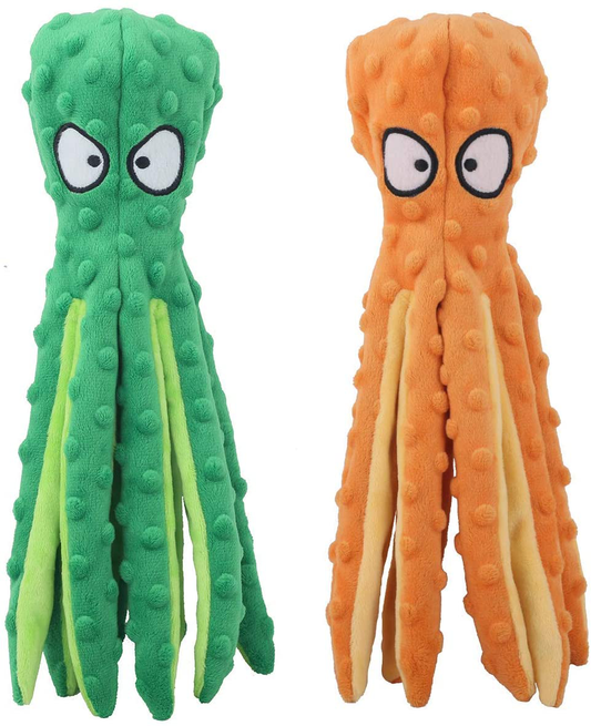 CPYOSN Dog Squeaky Toys Octopus - No Stuffing Crinkle Plush Dog Toys for Puppy Teething, Durable Interactive Dog Chew Toys for Small to Medium Dogs Training and Reduce Boredom, 2 Pack Animals & Pet Supplies > Pet Supplies > Dog Supplies > Dog Toys CPYOSN Orange+Green  