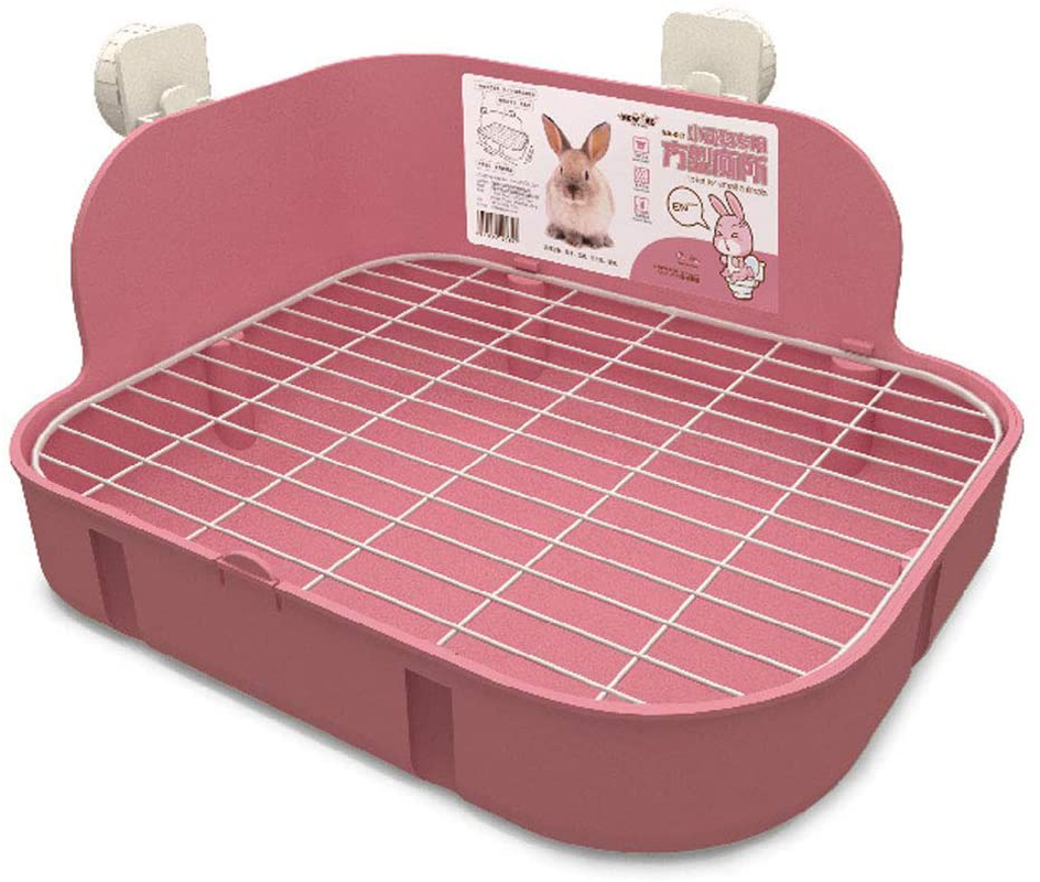 RUBYHOME Rabbit Litter Box Toilet, Plastic Square Cage Box Potty Trainer Corner Litter Bedding Box Pet Pan for Small Animals, Rabbits, Guinea Pigs, Chinchilla, Ferret, Galesaur, 11.4 Inches