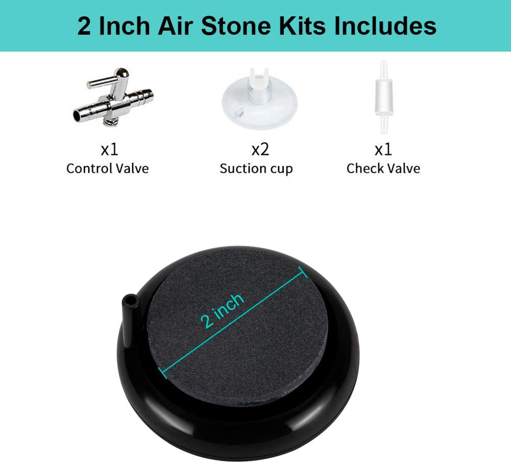 Hygger Aquarium Air Stone Kit, Fish Tank Bubbler, round Air Disk Set for Hydroponics, Small Bubbles, Ultra-High Dissolved Oxygen Diffuser Animals & Pet Supplies > Pet Supplies > Fish Supplies > Aquarium Air Stones & Diffusers hygger   