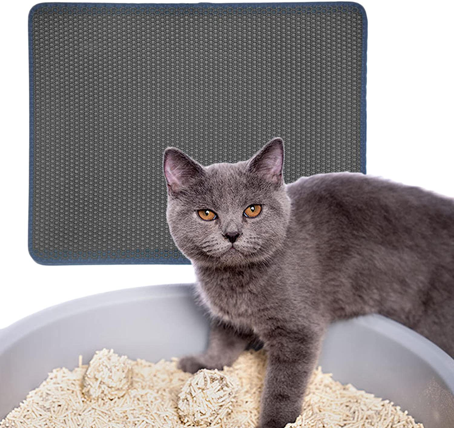 Magideal Honeycomb Cat Litter Mat Washable Non-Slip Rug Carpet Easy Clean Waterproof Litter Boxes Kitty Litter Trapping Mat Double Layer Cat Litter Pad Animals & Pet Supplies > Pet Supplies > Cat Supplies > Cat Litter Box Mats MagiDeal   