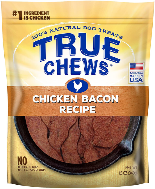 True Chews Dog Treats, Chicken Bacon Recipe, 12 Oz, Medium (019369-2303) Animals & Pet Supplies > Pet Supplies > Bird Supplies > Bird Treats True Chews   
