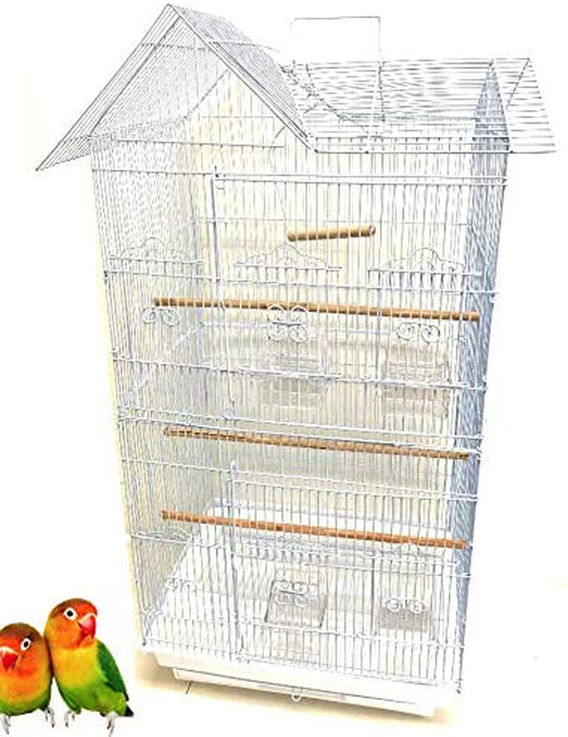 Mcage Large Pagoda House Canary Parakeet Cockatiel Lovebird Finch Bird Cage with Stand -18"X14"X63" Animals & Pet Supplies > Pet Supplies > Bird Supplies > Bird Cages & Stands Mcage   