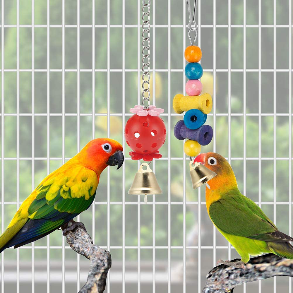 Bird Parakeet Toys,Swing Hanging Standing Chewing Toy Hammock Climbing Ladder Bird Cage Colorful Toys Suitable for Budgerigar, Parakeet, Conure, Cockatiel, Mynah, Love Birds, Finches Animals & Pet Supplies > Pet Supplies > Bird Supplies > Bird Cage Accessories lovyoCoCo   