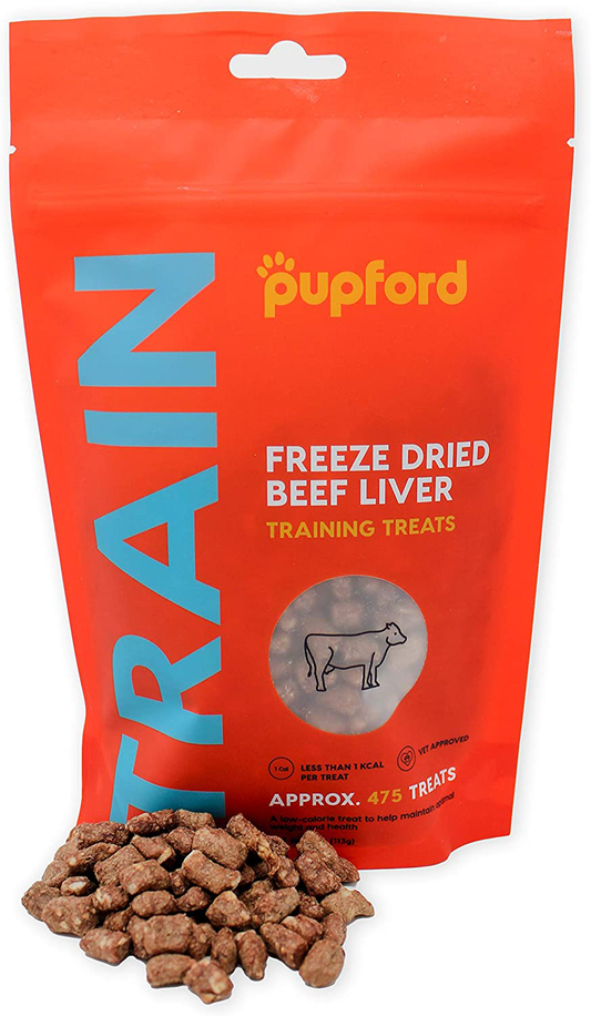 Freeze-Dried Training Treats from Pupford - 475+ Treats per Bag, Low Calorie, the Perfect High Value Training Reward (Comes in Beef Liver, Sweet Potato & Chicken) Animals & Pet Supplies > Pet Supplies > Dog Supplies > Dog Treats Pupford Liver  