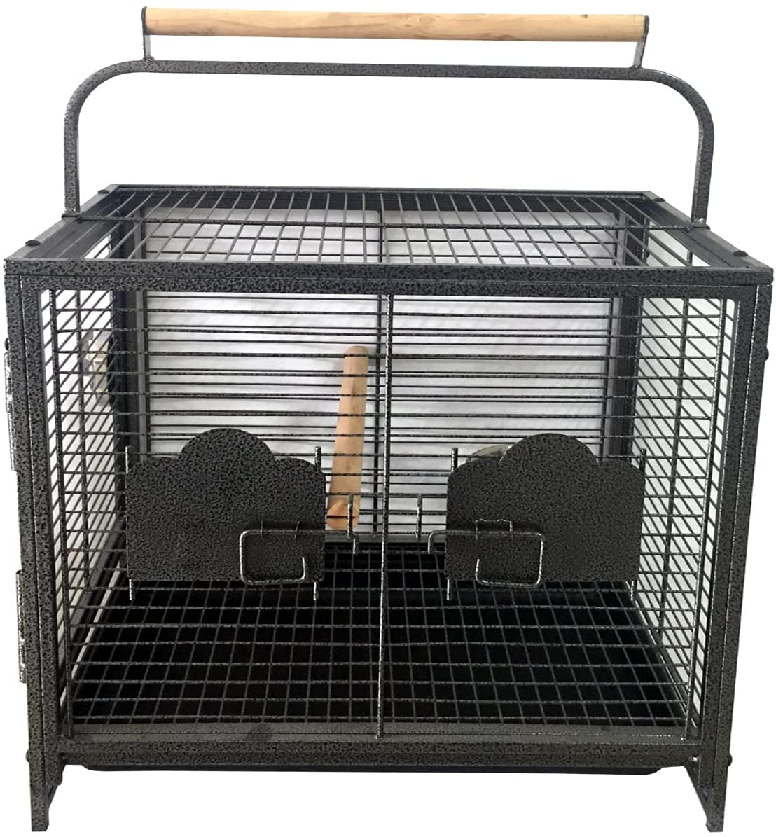 Mcage Portable and Durable Heavy Duty Travel Vet Bird Parrot Carrier Play Stand Perch Cage Feeding Bowl Stand with Handle and Accessories Animals & Pet Supplies > Pet Supplies > Bird Supplies > Bird Cages & Stands Mcage   