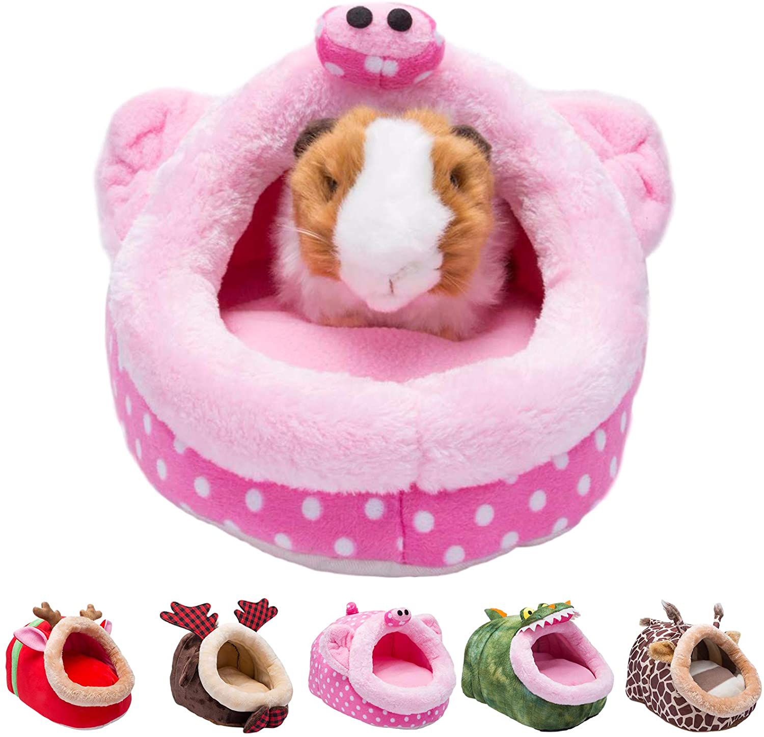 Orangdogo Guinea Pig Bed Accessories Cage Toys Warm Small Animal Pet Bed House for Hedgehog Chinchilla Rabbit Hamster Rat Chinchillas Habitat Animals & Pet Supplies > Pet Supplies > Small Animal Supplies > Small Animal Habitat Accessories Orangdogo Pig (Pink) XL 
