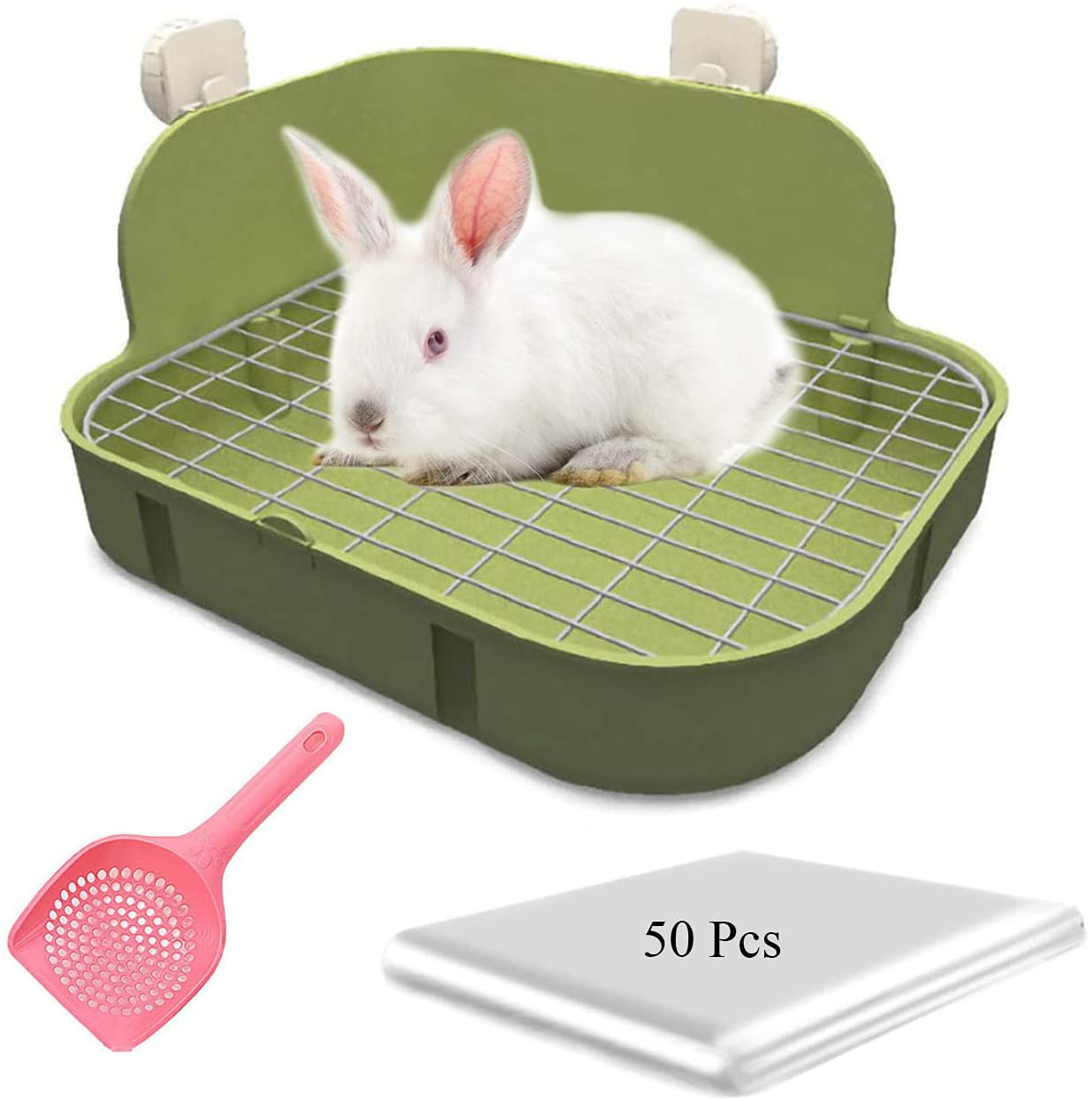 Hamiledyi Rabbit Litter Box,Rabbit Toilet Potty Trainer Corner Litter Bedding Box for Small Animals Rabbits Bunny Guinea Pigs Chinchilla Ferret
