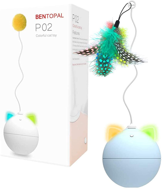 BENTOPAL Cat Toys for Indoor Cats Automatic Interactive with Cats/Kittens, Feather Can Replaced