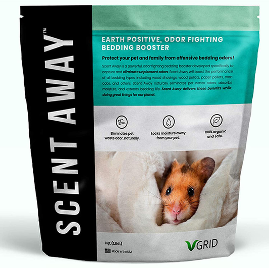 SCENT AWAY | Small Animal Bedding Deodorizer | 100% Natural | Fragrance Free | Active Carbon | Zeolite | Non-Toxic | Odor Control | 3Qt. (2.84L) Animals & Pet Supplies > Pet Supplies > Small Animal Supplies > Small Animal Bedding VGRID Energy Systems Inc.   