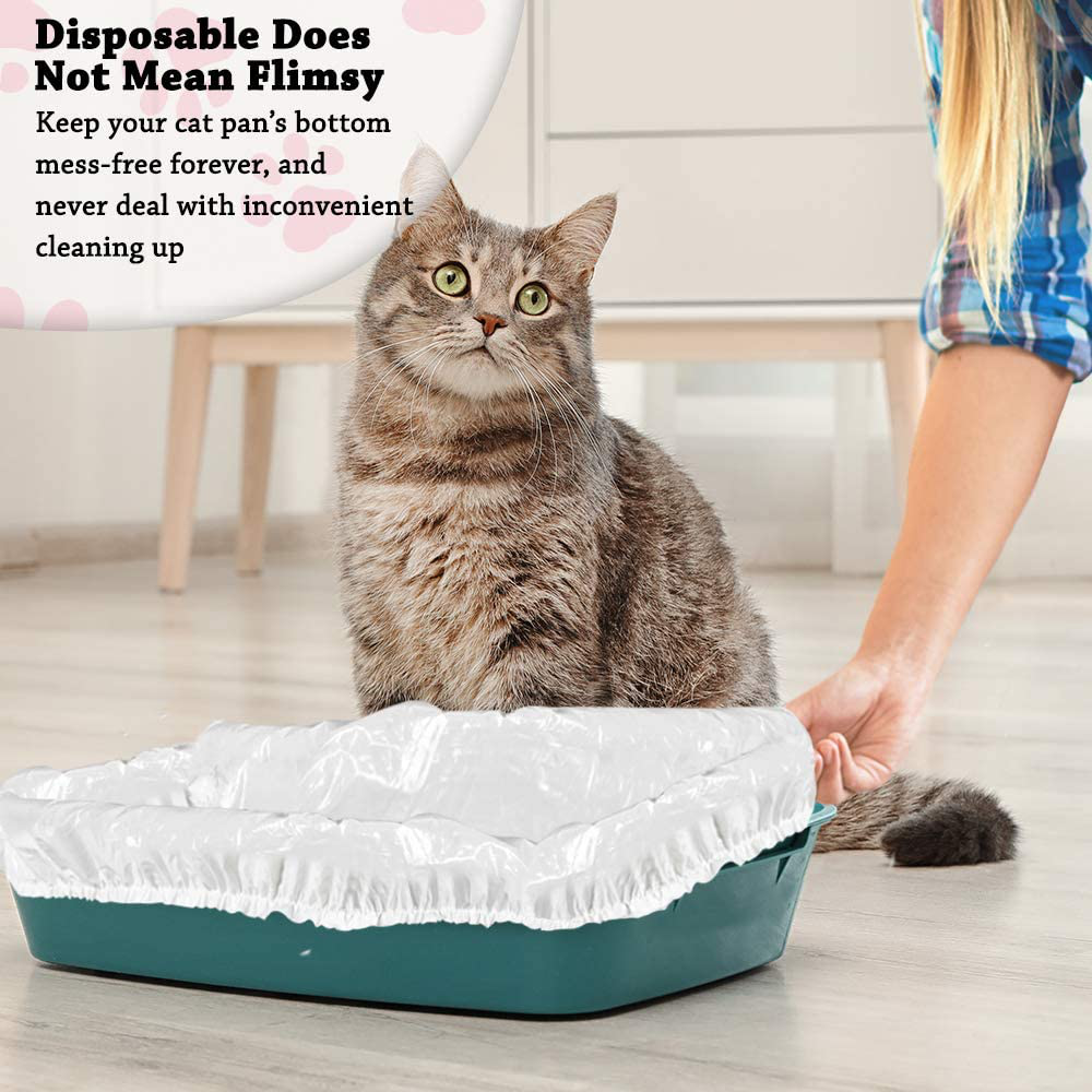 Alfapet Kitty Cat Litter Box Disposable, Elastic Liners- 12-Count-For Medium and Large, Size Litter Pans- with Sta-Put Technology for Firm, Easy Fit- Quick + Clever Waste Cleaners 4 Pack Animals & Pet Supplies > Pet Supplies > Cat Supplies > Cat Litter Box Liners Alfapet   